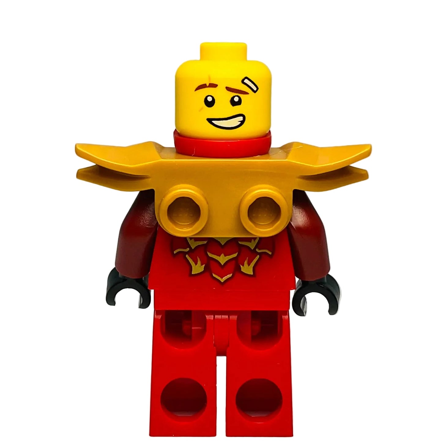 Kai - Dragons Rising, Tunic with Dragon Head, Hair, Wide Pearl Gold Shoulder Armor, njo1046 - LEGO® Ninjago Minifigure