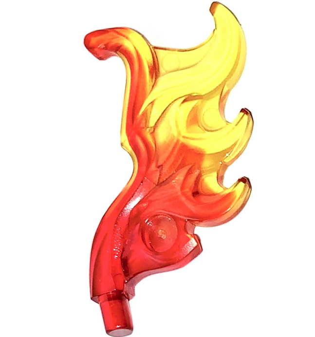 Wave Rounded Curved Wing with Flame with Marbled Trans-Yellow Pattern, Part# 18394pb01