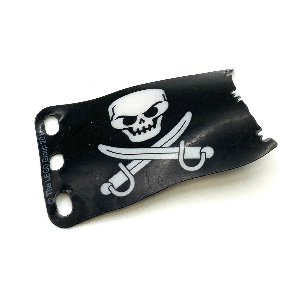 Plastic Flag 8x5 with White Skull and Crossed Cutlasses Pattern, Part# bb0511pb02