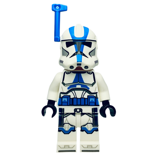 Clone Trooper Officer, 501st Legion (Phase 2) - White Arms, Blue Rangefinder, Nougat Head, Helmet with Holes, sw1246, LEGO® Star Wars Minifigure