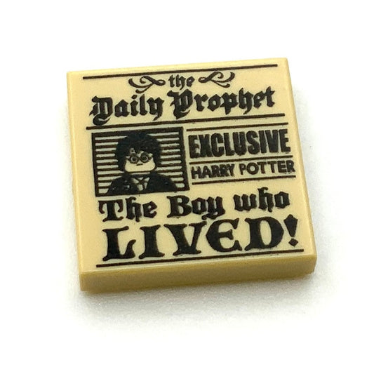 Tile Decorated 2x2 with Groove with Newspaper with 'Daily Prophet' Pattern, Part# 3068bpb1156