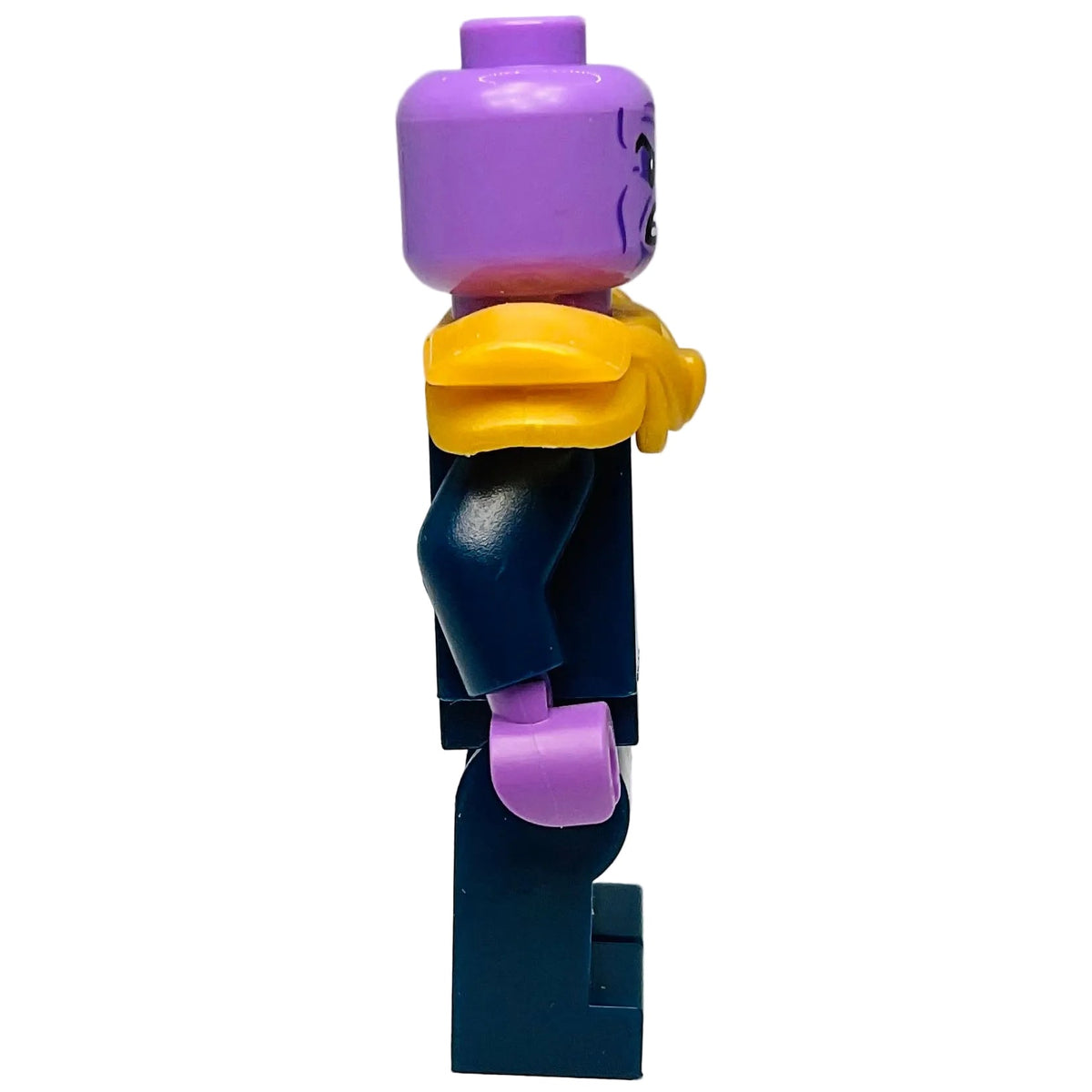 Thanos - Minifigure, Dark Blue and Gold Outfit, Dark Blue Arms, Medium Lavender Hands, Shoulder Armor, sh1044 LEGO® Marvel Minifigure