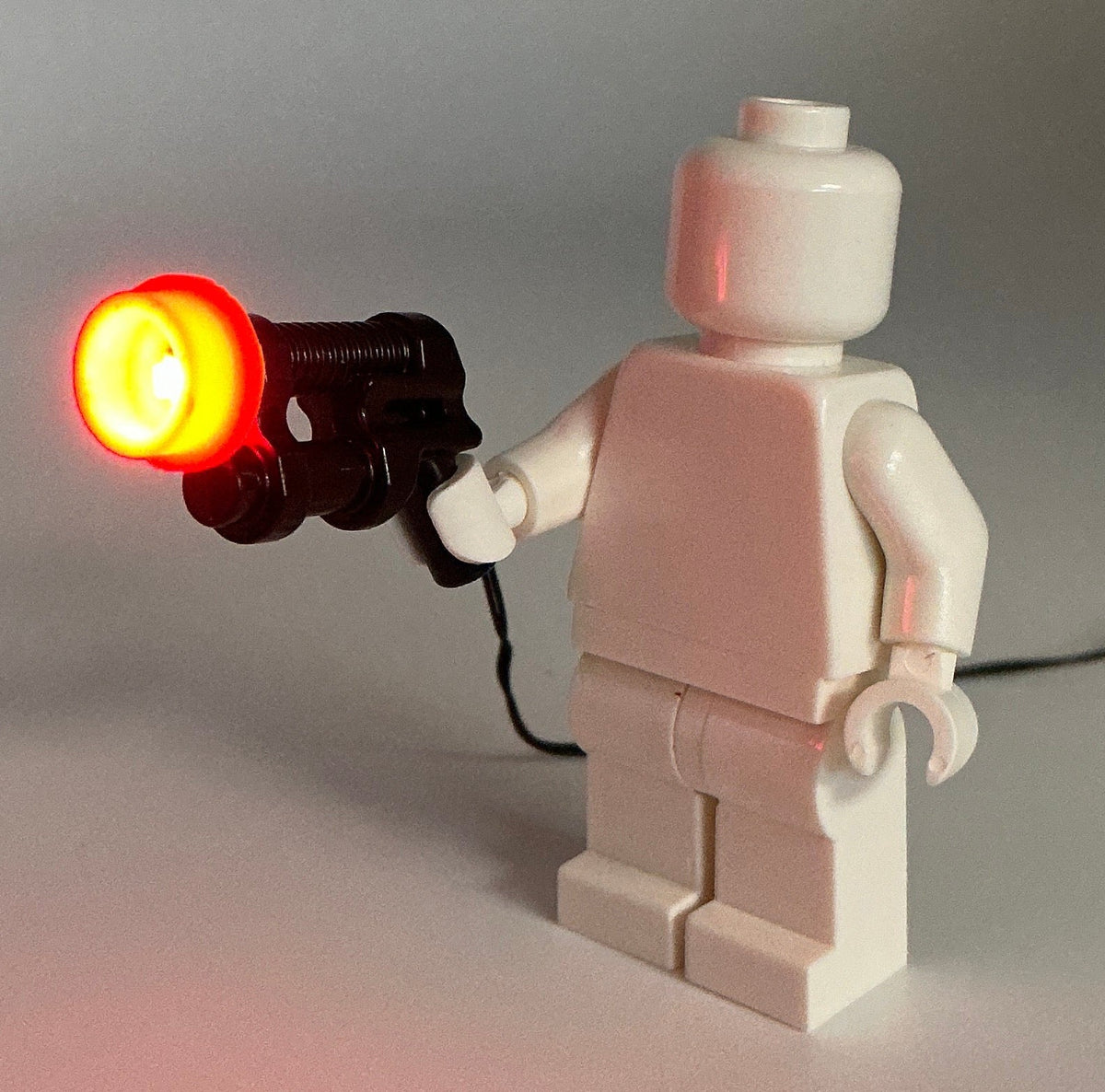 Yellow Tipped Double Barrel Pistol w/ Flashing LED Light, USB & DIY System, LW-76143
