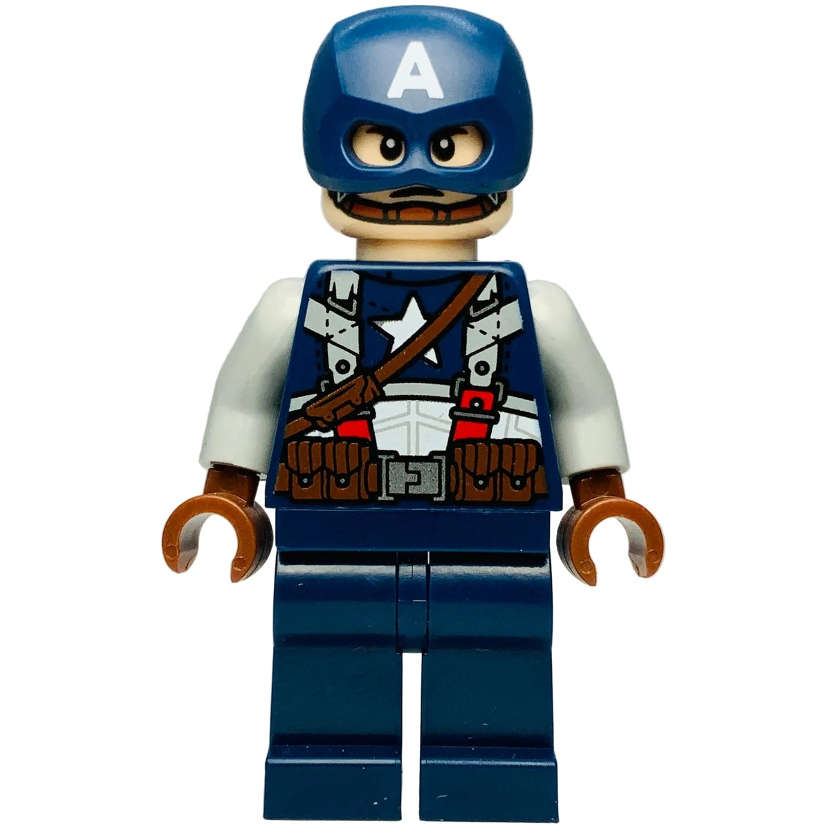 Captain America - Dark Blue Suit with Strap, sh1011 - LEGO® Marvel Minifigure